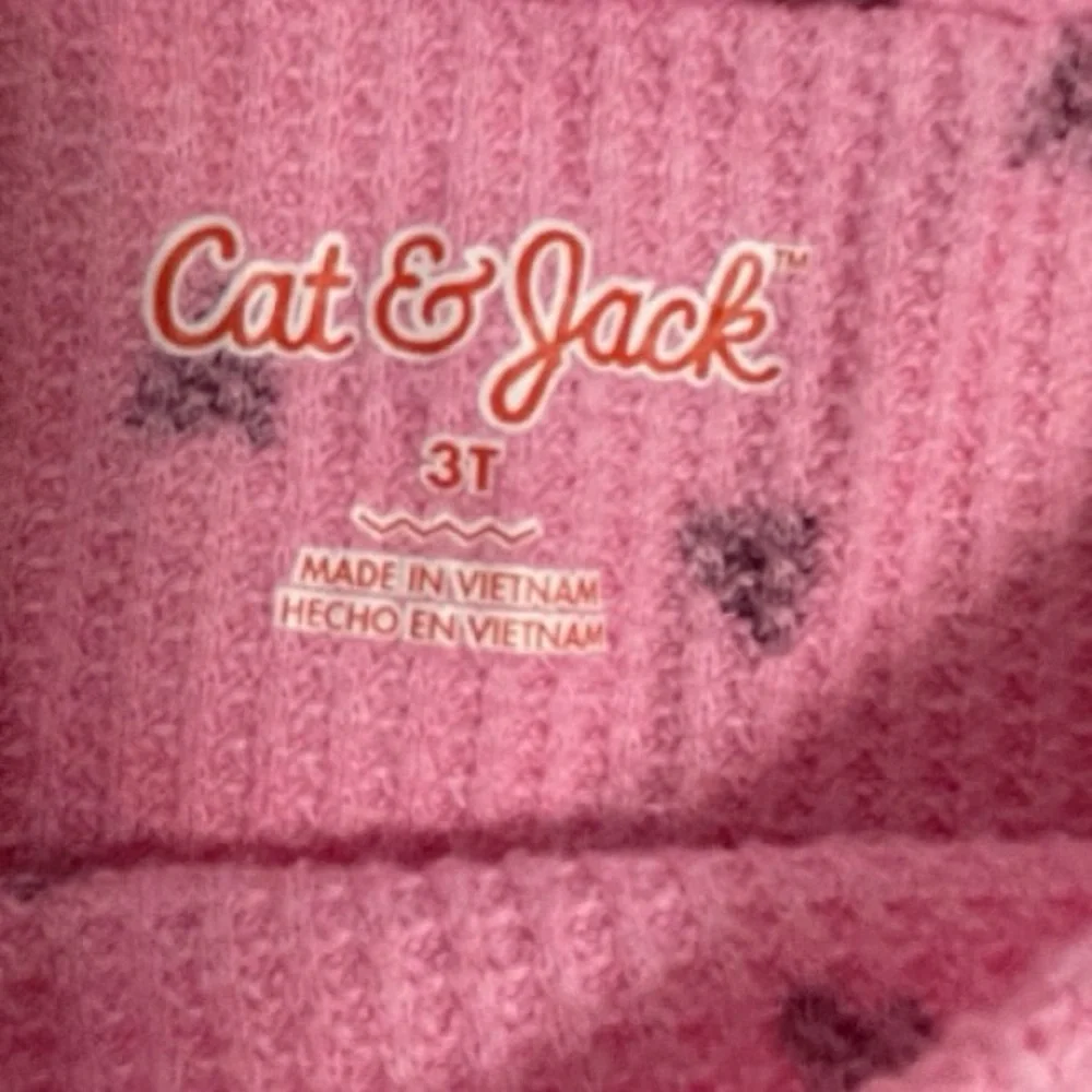 Cat & Jack Pink Heart Print Girls Thermal Top